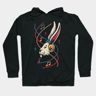 Cool Rabbit Listen Music Hoodie